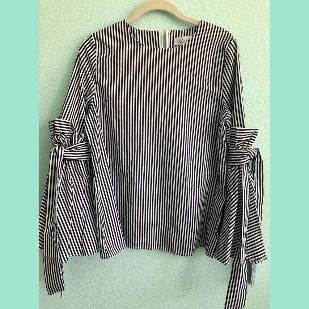 Chicwish Stripes Charisma Top (Navy/White)